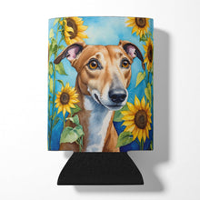 Load image into Gallery viewer, Greyhound in Sunflowers Can or Bottle Hugger