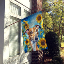 Load image into Gallery viewer, Greyhound in Sunflowers House Flag