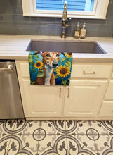 Load image into Gallery viewer, Greyhound in Sunflowers Kitchen Towel
