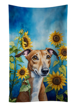 Load image into Gallery viewer, Greyhound in Sunflowers Kitchen Towel