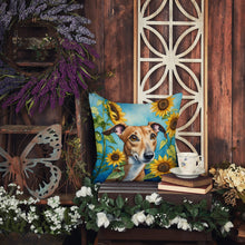 Load image into Gallery viewer, Greyhound in Sunflowers Throw Pillow