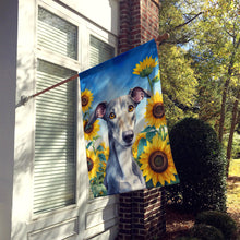 Load image into Gallery viewer, Greyhound in Sunflowers House Flag