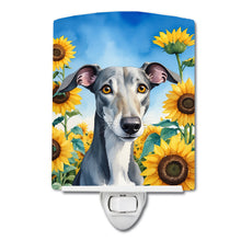 Load image into Gallery viewer, Greyhound in Sunflowers Ceramic Night Light