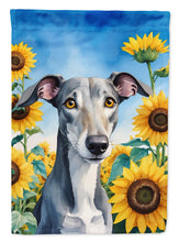 Load image into Gallery viewer, Greyhound in Sunflowers Garden Flag – Bright Dog-Themed Yard Decor