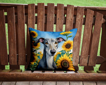 Load image into Gallery viewer, Greyhound in Sunflowers Throw Pillow - 14x14 Decorative Pillow – Art for Your Home &amp; Patio