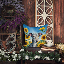Load image into Gallery viewer, Greyhound in Sunflowers Throw Pillow