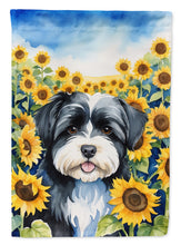 Load image into Gallery viewer, Havanese in Sunflowers House Flag