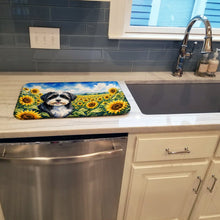 Load image into Gallery viewer, Havanese in Sunflowers Dish Drying Mat Absorbent Dish Drying Mat Pad for Kitchen Counter Dish Drainer Mat for Countertop, 14 x 21", Multicolor