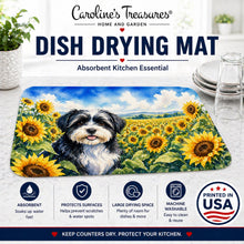 Load image into Gallery viewer, Havanese in Sunflowers Dish Drying Mat Absorbent Dish Drying Mat Pad for Kitchen Counter Dish Drainer Mat for Countertop, 14 x 21", Multicolor