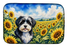 Load image into Gallery viewer, Havanese in Sunflowers Dish Drying Mat Absorbent Dish Drying Mat Pad for Kitchen Counter Dish Drainer Mat for Countertop, 14 x 21", Multicolor