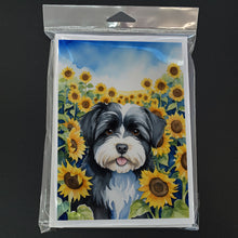 Load image into Gallery viewer, Havanese in Sunflowers Greeting Cards - Blank Note Cards – 8-Pack of Artist-Designed Cards with Envelopes