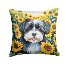 Load image into Gallery viewer, Havanese in Sunflowers Throw Pillow