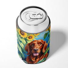 Load image into Gallery viewer, Irish Setter in Sunflowers Can or Bottle Hugger