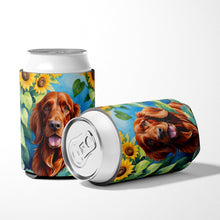 Load image into Gallery viewer, Irish Setter in Sunflowers Can or Bottle Hugger
