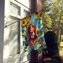 Load image into Gallery viewer, Irish Setter in Sunflowers House Flag
