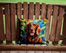 Load image into Gallery viewer, Irish Setter in Sunflowers Throw Pillow - 14x14 Decorative Pillow – Art for Your Home &amp; Patio