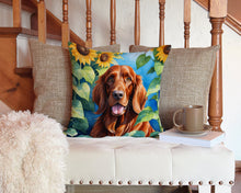 Load image into Gallery viewer, Irish Setter in Sunflowers Throw Pillow - 14x14 Decorative Pillow – Art for Your Home &amp; Patio