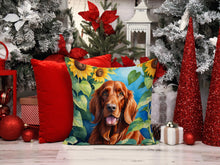 Load image into Gallery viewer, Irish Setter in Sunflowers Throw Pillow - 14x14 Decorative Pillow – Art for Your Home &amp; Patio