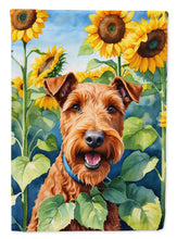 Load image into Gallery viewer, Irish Terrier in Sunflowers Garden Flag – Bright Dog-Themed Yard Decor
