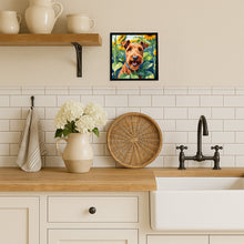 Load image into Gallery viewer, Irish Terrier in Sunflowers Framed Metal Print
