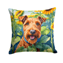 Load image into Gallery viewer, Irish Terrier in Sunflowers Throw Pillow