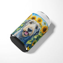 Load image into Gallery viewer, Irish Wolfhound in Sunflowers Can or Bottle Hugger