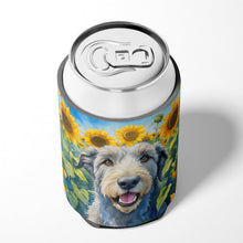 Load image into Gallery viewer, Irish Wolfhound in Sunflowers Can or Bottle Hugger