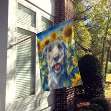Load image into Gallery viewer, Irish Wolfhound in Sunflowers House Flag
