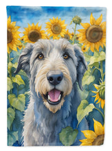 Load image into Gallery viewer, Irish Wolfhound in Sunflowers House Flag