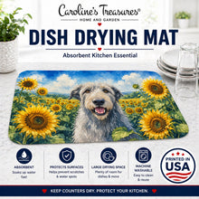 Load image into Gallery viewer, Irish Wolfhound in Sunflowers Dish Drying Mat Absorbent Dish Drying Mat Pad for Kitchen Counter Dish Drainer Mat for Countertop, 14 x 21", Multicolor