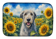 Load image into Gallery viewer, Irish Wolfhound in Sunflowers Dish Drying Mat Absorbent Dish Drying Mat Pad for Kitchen Counter Dish Drainer Mat for Countertop, 14 x 21", Multicolor