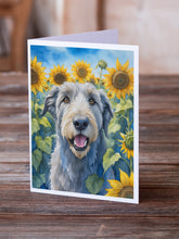 Load image into Gallery viewer, Irish Wolfhound in Sunflowers Greeting Cards - Blank Note Cards – 8-Pack of Artist-Designed Cards with Envelopes