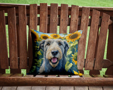 Load image into Gallery viewer, Irish Wolfhound in Sunflowers Throw Pillow - 14x14 Decorative Pillow – Art for Your Home &amp; Patio