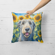Load image into Gallery viewer, Irish Wolfhound in Sunflowers Throw Pillow