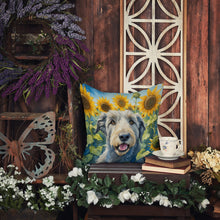 Load image into Gallery viewer, Irish Wolfhound in Sunflowers Throw Pillow