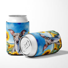 Load image into Gallery viewer, Italian Greyhound in Sunflowers Can or Bottle Hugger