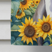 Load image into Gallery viewer, Italian Greyhound in Sunflowers House Flag