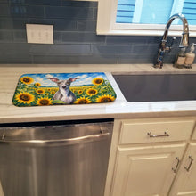 Load image into Gallery viewer, Italian Greyhound in Sunflowers Dish Drying Mat Absorbent Dish Drying Mat Pad for Kitchen Counter Dish Drainer Mat for Countertop, 14 x 21", Multicolor