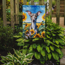 Load image into Gallery viewer, Italian Greyhound in Sunflowers Garden Flag – Bright Dog-Themed Yard Decor