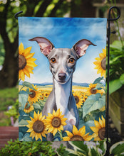 Load image into Gallery viewer, Italian Greyhound in Sunflowers Garden Flag – Bright Dog-Themed Yard Decor