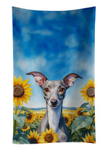 Load image into Gallery viewer, Italian Greyhound in Sunflowers Kitchen Towel
