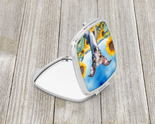 Load image into Gallery viewer, Italian Greyhound in Sunflowers Compact Mirror – Stylish Purse Mirror with Artistic Covers