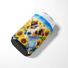 Load image into Gallery viewer, Jack Russell Terrier in Sunflowers Can or Bottle Hugger