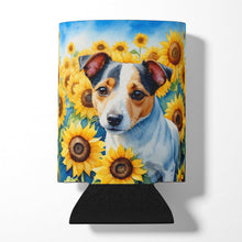 Load image into Gallery viewer, Jack Russell Terrier in Sunflowers Can or Bottle Hugger