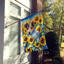 Load image into Gallery viewer, Jack Russell Terrier in Sunflowers House Flag