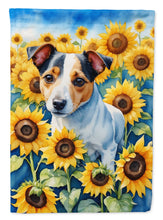 Load image into Gallery viewer, Jack Russell Terrier in Sunflowers House Flag