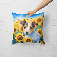 Load image into Gallery viewer, Jack Russell Terrier in Sunflowers Throw Pillow