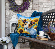 Load image into Gallery viewer, Jack Russell Terrier in Sunflowers Throw Pillow