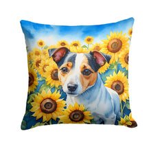 Load image into Gallery viewer, Jack Russell Terrier in Sunflowers Throw Pillow