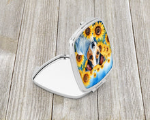 Load image into Gallery viewer, Jack Russell Terrier in Sunflowers Compact Mirror – Stylish Purse Mirror with Artistic Covers